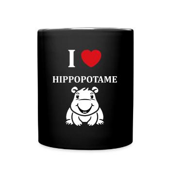 amour petit hippopotame - Mug uni - noir - Devant
