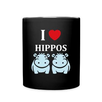 amour petit hippopotame - Mug uni - noir - Devant