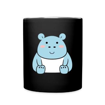 Liebe Kleines Nilpferd - Tasse einfarbig - Schwarz - Vorne