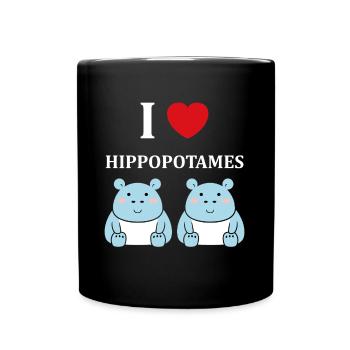 amour petit hippopotame - Mug uni - noir - Devant