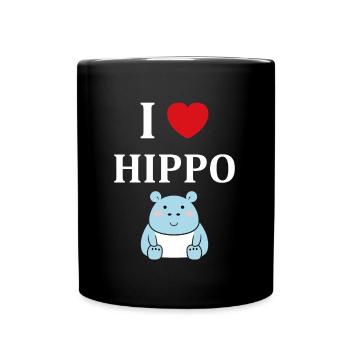 amour petit hippopotame - Mug uni - noir - Devant