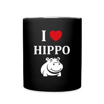 amour petit hippopotame - Mug uni - noir - Devant