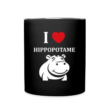 amour petit hippopotame - Mug uni - noir - Devant