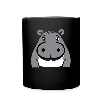 Liebe Kleines Nilpferd - Tasse einfarbig - Schwarz - Vorne