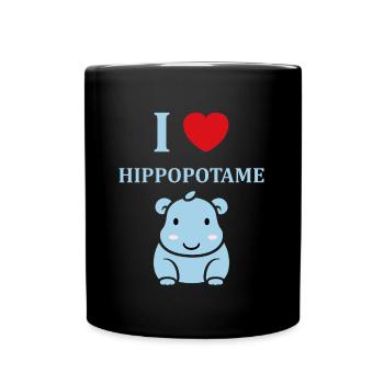amour petit hippopotame - Mug uni - noir - Devant