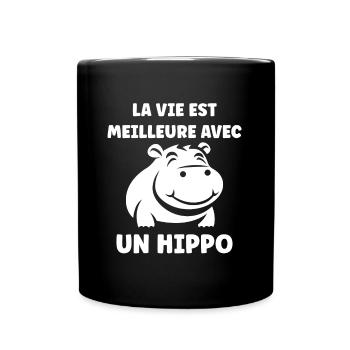 amour petit hippopotame - Mug uni - noir - Devant