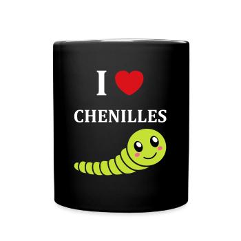 Chenilles insecte Amour petite chenille - Mug uni - noir - Devant