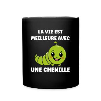 Chenilles insecte Amour petite chenille - Mug uni - noir - Devant