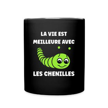 Chenilles insecte Amour petite chenille - Mug uni - noir - Devant