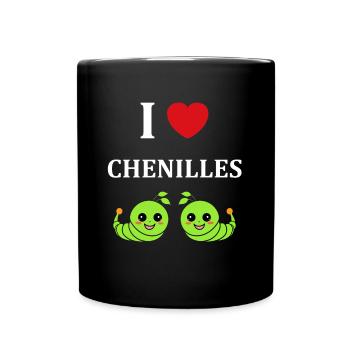 Chenilles insecte Amour petite chenille - Mug uni - noir - Devant