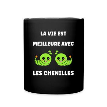 Chenilles insecte Amour petite chenille - Mug uni - noir - Devant