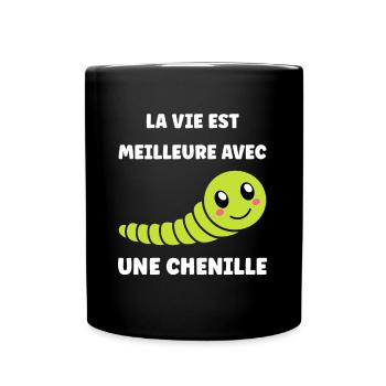 Chenilles insecte Amour petite chenille - Mug uni - noir - Devant