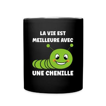Chenilles insecte Amour petite chenille - Mug uni - noir - Devant
