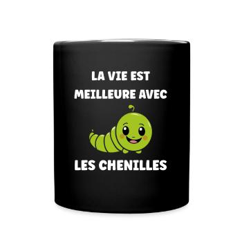 Chenilles insecte Amour petite chenille - Mug uni - noir - Devant