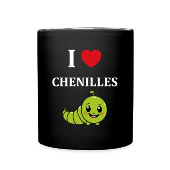 Chenilles insecte Amour petite chenille - Mug uni - noir - Devant