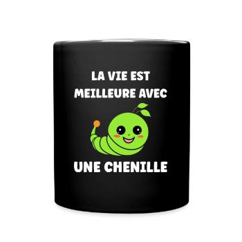 Chenilles insecte Amour petite chenille - Mug uni - noir - Devant