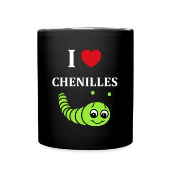 Chenilles insecte Amour petite chenille - Mug uni - noir - Devant