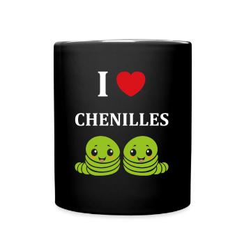 Chenilles insecte Amour petite chenille - Mug uni - noir - Devant