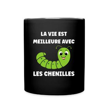 Chenilles insecte Amour petite chenille - Mug uni - noir - Devant