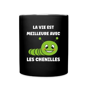 Chenilles insecte Amour petite chenille - Mug uni - noir - Devant