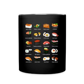 Viele Sushi Zubereitungen - Arten von Sushi - Tasse einfarbig - Schwarz - Vorne