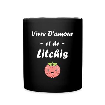 Fruit Humour petit litchi - Mug uni - noir - Devant