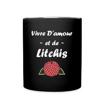 Fruit Humour petit litchi - Mug uni - noir - Devant