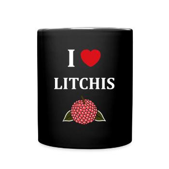Fruit Humour petit litchi - Mug uni - noir - Devant