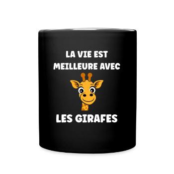 Humour petit bébé girafe - Mug uni - noir - Devant