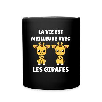 Humour petit bébé girafe - Mug uni - noir - Devant