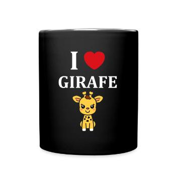 Humour petit bébé girafe - Mug uni - noir - Devant