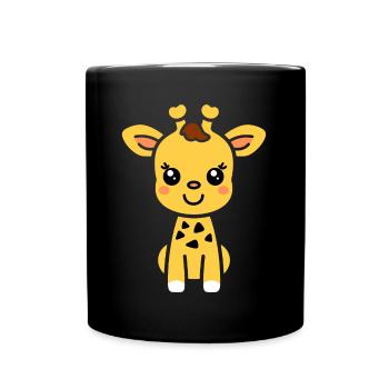 Humor Kleine Baby-Giraffe - Tasse einfarbig - Schwarz - Vorne