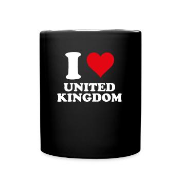 Ich liebe britisches Herzgeschenk - Tasse einfarbig - Schwarz - Vorne