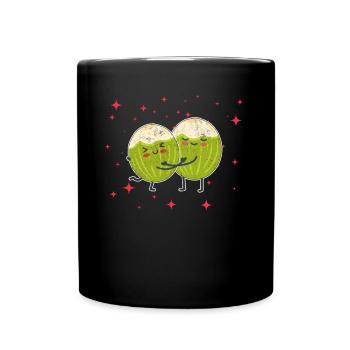 Cute Coconut Couple Hugging Coconut Lovers - Tasse einfarbig - Schwarz - Vorne
