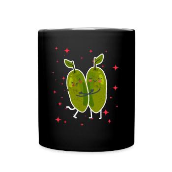 Cute Curuba Couple Hugging Curuba Fruits - Tasse einfarbig - Schwarz - Vorne