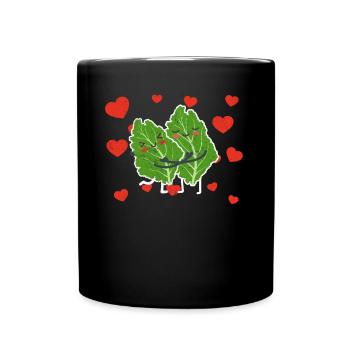 Cute Kale Couple Hugging Kale Fruits Lovers - Tasse einfarbig - Schwarz - Vorne
