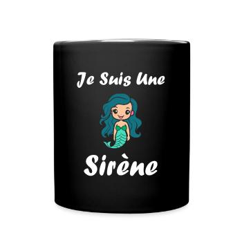 Enfant citation sirène - Mug uni - noir - Devant