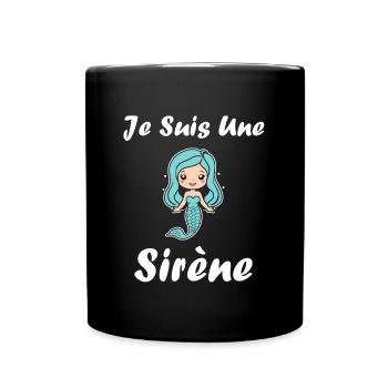 Enfant citation sirène - Mug uni - noir - Devant