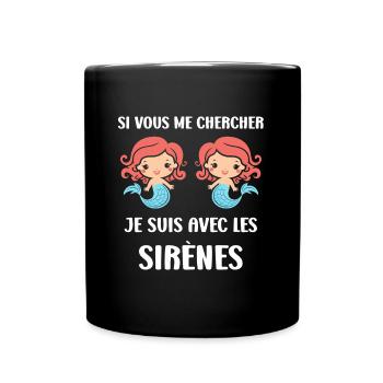 Humour petite sirène - Mug uni - noir - Devant