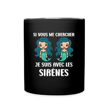 Humour petite sirène - Mug uni - noir - Devant
