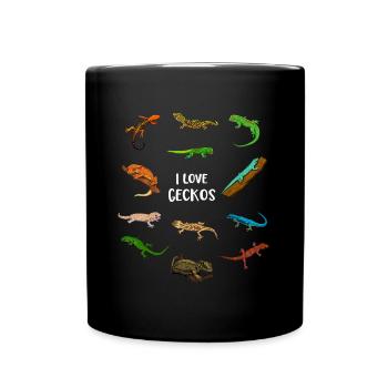 J’adore les geckos - Mug uni - noir - Devant
