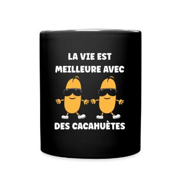 Cacahuètes Humour petite cacahuète - Mug uni - noir - Devant
