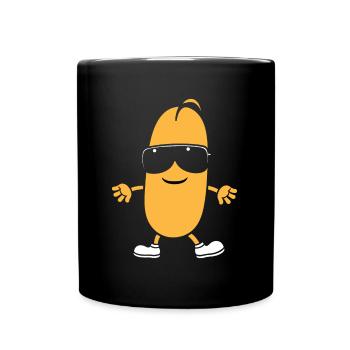Erdnüsse Humor Kleine Erdnuss - Tasse einfarbig - Schwarz - Vorne