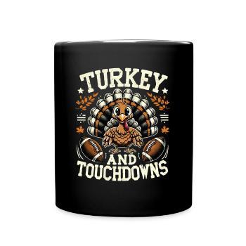Dinde Thanksgiving Humour Football Américain - Mug uni - noir - Devant