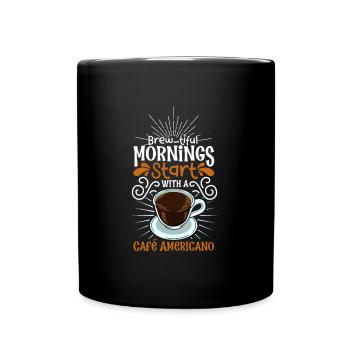 Bonjour au Café Americano - Mug uni - noir - Devant