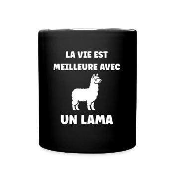 Humour mignon petit lama - Mug uni - noir - Devant