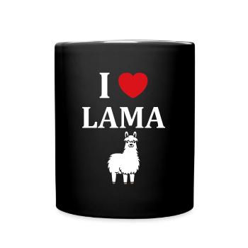Humour mignon petit lama - Mug uni - noir - Devant