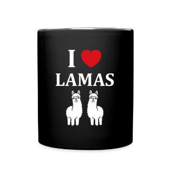 Humour mignon petit lama - Mug uni - noir - Devant