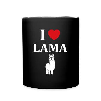 Humour mignon petit lama - Mug uni - noir - Devant