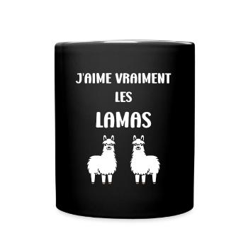 Humour mignon petit lama - Mug uni - noir - Devant